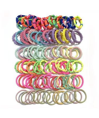 Ilamourcar 100 pieces Small hair tie Elastic hair tie rubber tapes hair strap hair strip ponytails children girl mini hair band baby multi -colored soft