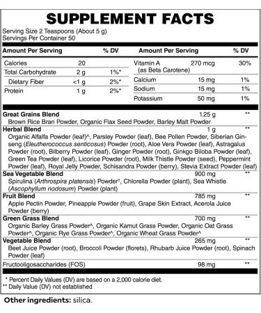VitalBlend Greens | Organic Superfood Powder for Energy & Wellness | Detox with B-Vitamins | 50 Servings of Whole Food Nutrition - Buy Online on GoSupps.com