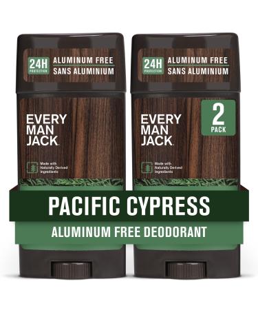 Every Man Jack Pacific Cypress Men s Deodorant - Stay Fresh with Aluminum Free Deodorant For all Skin Types - Odor Crushing Long Lasting with Naturally Derived Ingredients - 3oz (2 Pack)