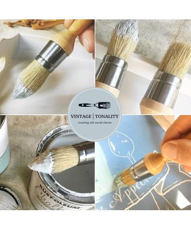 Small Chalk and Wax Brush Set - 2 Brushes Stencil Kit for Furniture Craft Projects - Buy Online on GoSupps.com