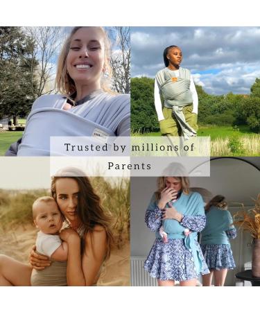 Premium Baby Sling Wrap Carrier | Safety Tested for Newborn to Toddler | Nursing Cover | Soft Stretchy Material | One Size Fits All | Neutral Blue - Buy Online on GoSupps.com