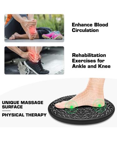 EVERYMILE Inflated Balance Board Wobble Cushion - Extra Thick Core Exercise & Physical Therapy Training for All Ages - Black - Buy Online on GoSupps.com