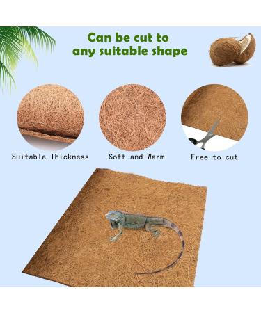 Reptile Carpet Coconut Fiber - 2 Pack Natural Terrarium Liner Bedding for Bearded Dragon Leopard Gecko Iguana & Snake (100x40cm/40x16in) - International Shipping - Buy Online on GoSupps.com
