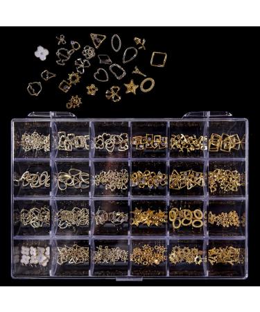 24 Grids Luxury 3D Nail Charms Studs Nail Rhinestones Gems Nail Art 3D Rhinestones Crafts Diamonds Crystal Jewels Stones Decorative Nail Element - Buy Online on GoSupps.com