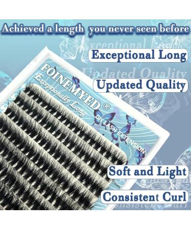Fluffy Lash Clusters 10-24mm - Extra Long Thick 200D Eyelash Extensions | 200pcs Volume D Curl Wispy Lashes | DIY for Beginners | FOINEMYED - Buy Online on GoSupps.com