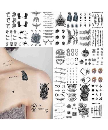Quichic 200+ Pcs Temporary Tattoo Skull Angel Large Half Sleeve Tattoos - Men Women Arm Fake Tattoos for Sleeves - God Body Tattoos Prison - Buy Online on GoSupps.com