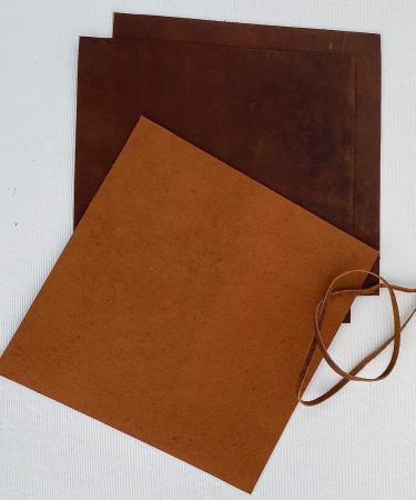 Full Grain Buffalo Leather Sheets for Crafts - 3 Pack (12x12) with Leather Cord (36) - Ideal for Jewelry, Wallets, Cricut, Leatherworking - Brown Squares - Buy Online on GoSupps.com