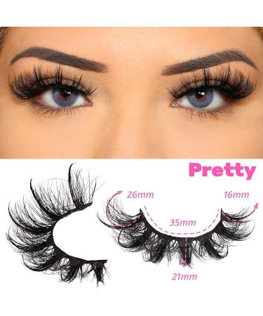 Veleasha Mink Spiky Cat Eye Lashes | 7 Pairs Fluffy 3D Dramatic False Eyelashes | 16-26mm Eyelash Extensions Look - Buy Online on GoSupps.com
