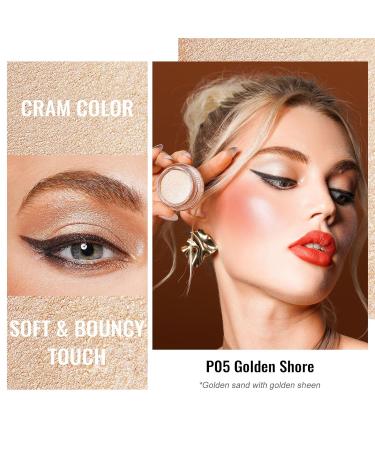 Oulac Pearl Finish Eyeshadow & Highlighter | Waterproof Metallic Eye Makeup | Vegan & Cruelty-Free - P05 Golden Shore 06G - Buy Online on GoSupps.com