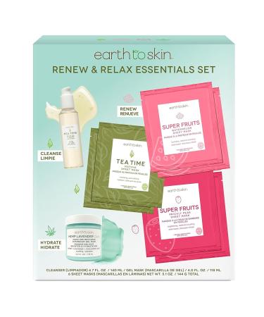 Earth To Skin Renew & Relax Essentials Set - Natural Skincare for Glowing Skin | International Shipping Available - Buy Online on GoSupps.com
