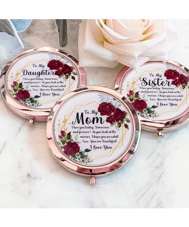 OHSunFLower2 Sister Gifts - Rose Gold Compact Mirror for Sisters - Birthday & Graduation Gift - Buy Online on GoSupps.com