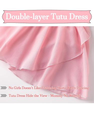 Girls Ballet Leotard with Ruffle Sleeves & Criss-cross Back - Pink, Long Sleeve - Ages 3-4 - Buy Online on GoSupps.com