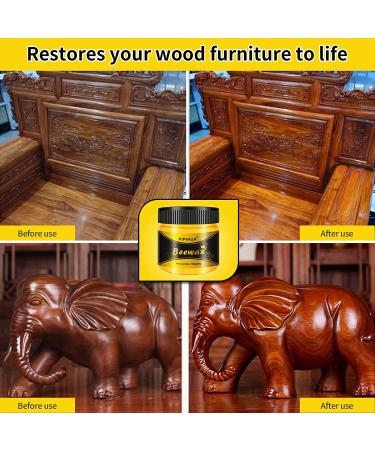 PIPIHUA Beeswax Furniture Polish  Wood Seasoning Beeswax for Furniture Waterproof & Repair Wood Wax for Floors Cabinets to Protect & Care  2pcs Beeswax Polish with 4pcs Sponges - Buy Online on GoSupps.com