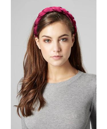 LEBENSWERT Velvet Braided Headband for Women - Vintage Wide Hairband in Wine Red | Traditional Fashion Accessories - Buy Online on GoSupps.com
