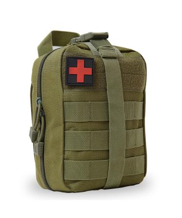 Bituor first aid pocket empty tactical bags molle emt small pouch waterproof rip-away first aid kit tactical survival bag for outdoor camping travel motorcycle adventure (green)