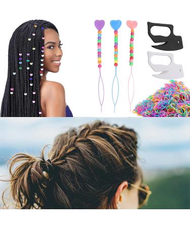 Rubber Hair Band Remover Cutter + Quick Beader Set with 500 Color Elastic Hair Ties - Perfect for Toddlers, Girls, and Women - Buy Online on GoSupps.com