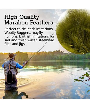 Creative Angler Chartreuse Marabou Bird Feathers - 0.3 oz for Fly Tying - Fly Fishing Flies Tail/Wings - Easy to Tie Lure - Buy Online on GoSupps.com