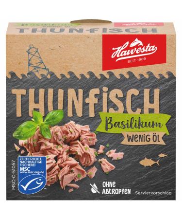 Hawesta Tuna Basil Low Oil MSC 6-Pack (6x110g) - Premium Quality Canned Tuna for International Shipping - Buy Online on GoSupps.com