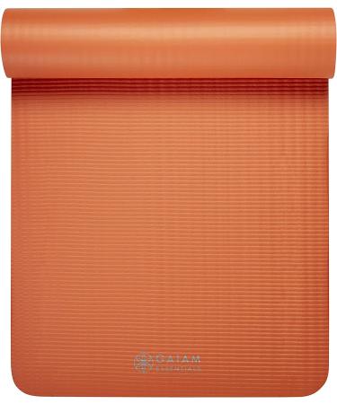 Gaiam Essentials Thick Yoga Mat 72 Fitness & Exercise Mat + Carrier Strap | 24 x 2/5 Orange - Buy Online on GoSupps.com
