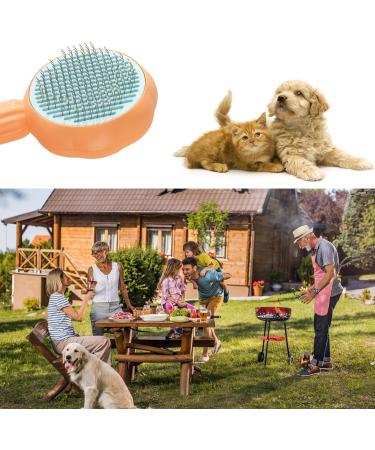 BNFGD 1Pcs Pet Hair Cleaner Brush Cute Cat Brush Dog Brush Pet Combing Brush Pet Combing Brush with Hair Removal Button Artifact for Stroking Cats and Dogs Pet Hair Cleaner Brush(Orange) - Buy Online on GoSupps.com