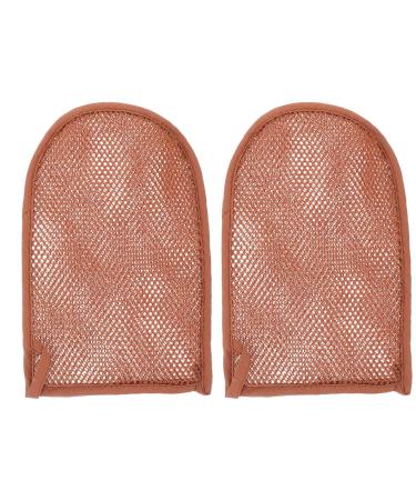 Beaupretty 2pcs Bathing Exfoliating Mitt Shower Glove Exfoliating Gloves Scrubber Exfoliating Mitt for Remove Dead Skin(Coffee) 1 Count (Pack of 2) 2.0