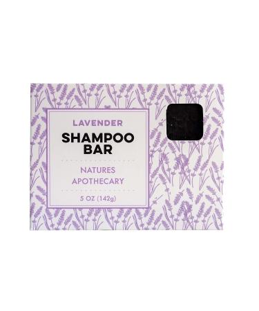 NATURE'S APOTHECARY Lavender Solid All-Natural Shampoo Bar Handmade in USA with Plant Based Ingredients. Eco-Friendly Vegan Sulfate Free & Cruelty Free. All Hair Types Large 5 oz. Bar.