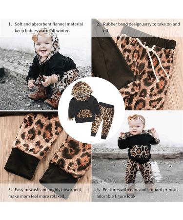 TMEOG Baby Hoodie Tracksuit Outfit Set | Long Sleeve Pullover Top + Pants | Black 3-6 Months - Buy Online on GoSupps.com