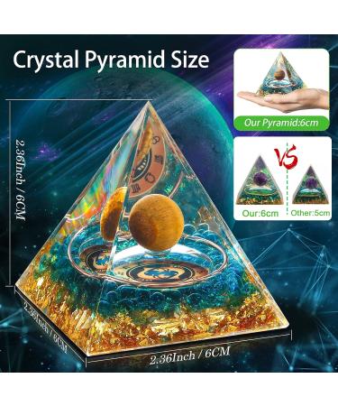 HuiJuKeJi Pisces Orgonite Pyramid - Constellation Gift with Tiger Eye Stone Crystal | Astrology Energy Healing Chakra Meditation 6cm - Buy Online on GoSupps.com