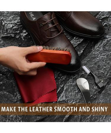 Wilbeva Leather Shoe Polish Kit - 7 in 1 Shoe Care Set for Men & Women | Shoe Shine Cleaner with Horsehair Bristle Dauber | Boot Cleaning and Care Set with Polish - Buy Online on GoSupps.com