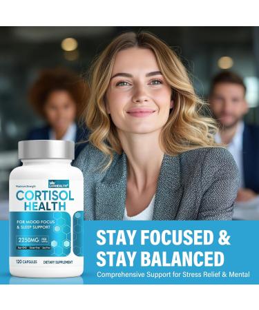 Cortisol Supplements for Women & Men 120 Veg Capsules Cortisol Reducer with Ashwagandha for Stress Relief Magnesium for Night-time Relaxation Adrenal Health Mood & Nighttime Fatigue Support - Buy Online on GoSupps.com