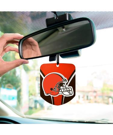 NFL Cleveland Browns Hanging Car Air Freshener 2 Pack - Black Ice Scent | Odor Eliminator | Team Logo Shield Design - Buy Online on GoSupps.com