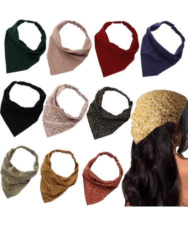 Jaciya Hair Scarfs Head Bandanas for Women Fashion Floral Triangle Head Scarf Hair Accessories Color-2