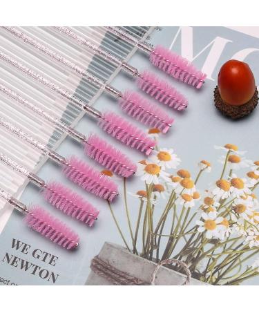 50 PCS Disposable Eyelash Brushes Mascara Wands - Crystal Pink | Makeup Applicator Tool Kit - Buy Online on GoSupps.com