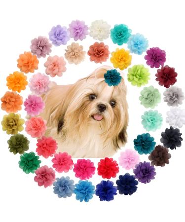 KANGAROO 40 Colors Flower Small Dogs Hair Bows Alligator Hair Clips Cat Puppy Party Birthday Grooming Hair Accessories Alligator Clips