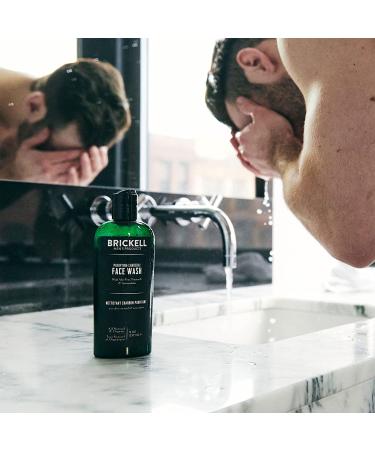 Brickell Men's Purifying Charcoal Face Wash - Natural & Organic Daily Cleanser 8oz - Scented Facial Cleanser - Buy Online on GoSupps.com