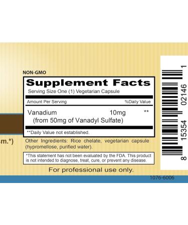 Priority One Vitamins Vana Trace 120 Vegetarian Capsules - Vanadyl Sulfate for Healthy Insulin Response and Glucose Metabolism - Buy Online on GoSupps.com