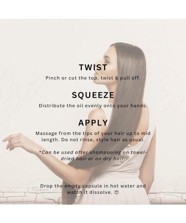 Myhairvitamins Hair Oil for Dry/Frizzy/Damaged Hair with Keratin Rosemary Topical Vitamins A B C E & Amino Acids Help Against Hair Loss with Heat Protection | 30 Hair Oil Capsules - Buy Online on GoSupps.com