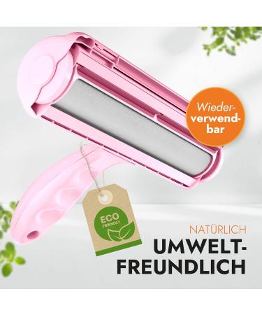 Fusselmonster Lint Roller for Dogs & Cats - Effective Pet Hair Remover for Sofa Carpet & Car - Reusable Pink Animal Hair Cleaner - Buy Online on GoSupps.com