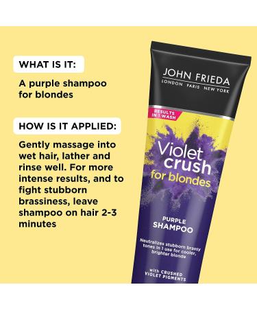 Violet Crush Purple Shampoo for Blonde Hair - Neutralizes Brassy Tones - 8.3 oz - Buy Online on GoSupps.com