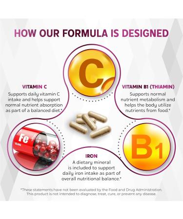Organic Iron High Potency with Vitamin C Folic Acid - High-Absorption Formula Vitamin B1 Vitamin B6 Vitamin B12 - Support Blood Building - 150 Count 150 Count (pack of 1) - Buy Online on GoSupps.com