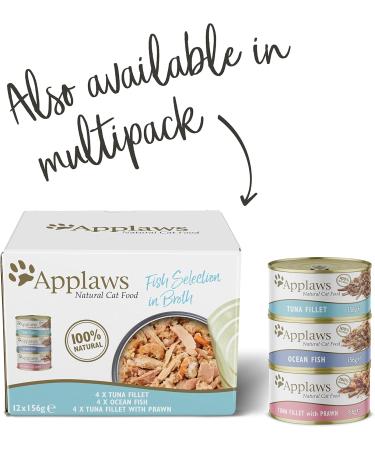 Applaws Premium Natural Cat Food - Tuna Fillet & Shrimps in Broth 156g Can (24 Pack) - Buy Online Internationally - Buy Online on GoSupps.com