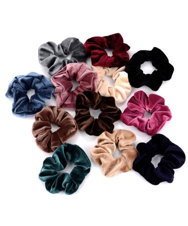 Whaline 12 Pack Velvet Hair Scrunchies - Elastic Hair Bands for Girls & Women (12 Colors) - Buy Online on GoSupps.com