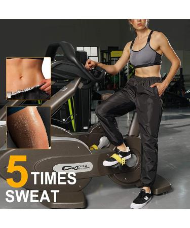 Bingrong Women's High Waist Sauna Jogging Pants | Quick-Drying Fitness Sweatpants for Weight Loss & Tummy Control - Black L - Buy Online on GoSupps.com