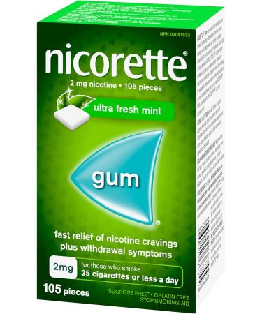 Nicorette Gum Ultra Fresh Mint 2 mg 105 Count 2mg ULTRA FRESH MINT 105 count (Pack of 1) - Buy Online on GoSupps.com