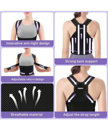 Kungfuren Posture Corrector Back Support Brace - Adjustable Breathable Shoulder Lumbar Belt for Men and Women - XXL Dark Black - Back Pain Relief - Buy Online on GoSupps.com