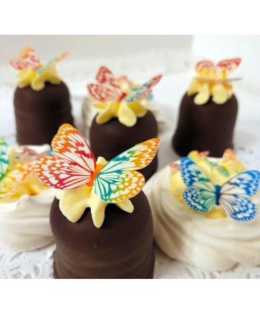Pre-Cut Beautiful Colourful Butterflies B Mixed Size Edible Wafer Paper Cupcake Toppers Cake Decorations Birthday Party Multicoloured Rainbow Butterfly (54) - Buy Online on GoSupps.com
