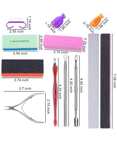 SIQUK Nail Polish Remover Kit - 700 Cotton Pads, 20 Nail Clips, Files, Cuticle Set, Brushes, Blocks & Tools - Buy Online on GoSupps.com