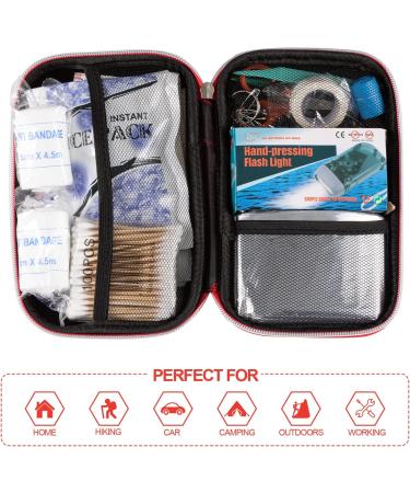 Waterproof First Aid Kit - Emergency Survival Medical Equipment for Car, Kitchen, Camping | Compact and Portable - Red - Buy Online on GoSupps.com
