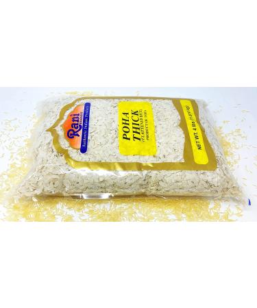 Rani Poha (Powa) 64oz (4lbs) - Medium-Cut Flattened Rice, All Natural, Vegan, Gluten-Friendly - Indian Origin - Bulk 4 Pound Pack - Buy Online on GoSupps.com