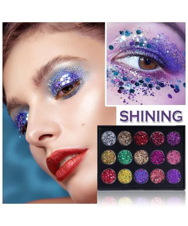 NVLEPTAP 15 Colors Glitter Eyeshadow Palette - Long Lasting, Waterproof, Highly Pigmented Sparkle Makeup Palette - Buy Online on GoSupps.com